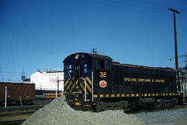 Spokane, Portland and Seattle Railway diesel locomotive 32 at Portland, Oregon in 1962.