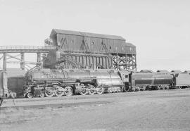 Northern Pacific steam locomotive 5102 at Livingston, Montana, in 1954.