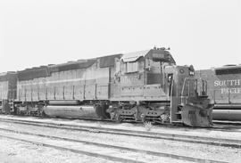 Southern Pacific Railroad diesel locomotive number 9505 at Eugene, Oregon in 1974.