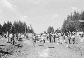 Rayonier Incorporated Logging Railroad On Last Day of Steam at Aberdeen, Washington in March, 1962.