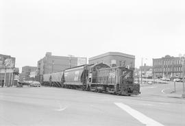 Burlington Northern diesel locomotive 205 at Tacoma, Washington, circa 1978.