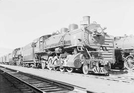 Northern Pacific steam locomotive 1621 at Livingston, Montana, in 1953.