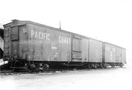 Pacific Coast Railroad box cars number 4080 and 4088 at Renton, Washington in 1951.