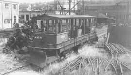 Seattle Municipal Railway Number 464 at the Georgetown carbarn, Seattle, Washington, 1940.