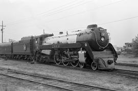 Canadian Pacific Railway steam locomotive 2860 at North Vancouver, British Columbia in August 1974.