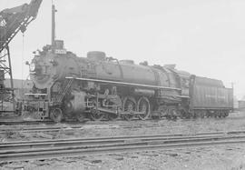 Northern Pacific steam locomotive 2626 at Auburn, Washington, circa 1953.