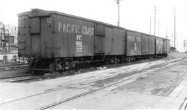 Pacific Coast Railroad box car number 4528 at Seattle, Washington in 1949.