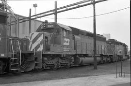 Colorado and Southern Railway diesel locomotive 921 at Interbay, Washington on May 10, 1974.