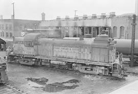 Burlington Northern diesel locomotive 4055 at Portland, Oregon in 1971.