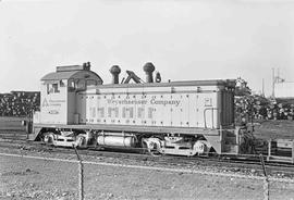 Weyerhaeuser Company Diesel Locomotive Number 303 at Longview, Washington in November 1975.