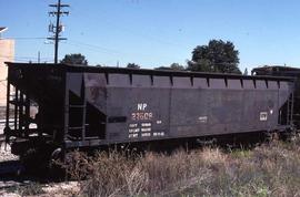 Northern Pacific open hopper car number 87606 at Broomfield, Colorado, in 1989.