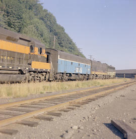 Burlington Northern freight train at Tacoma, Washington in 1970.