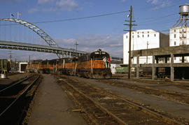 Milwaukee Road diesel locomotive 5601 at Portland, Oregon in 1979.