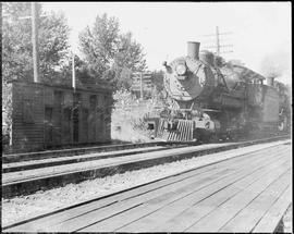 Northern Pacific steam locomotive 1648 at Nisqually, Washington, in 1945.