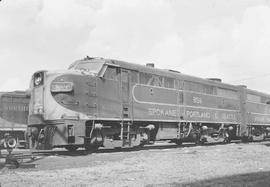 Spokane, Portland & Seattle Railway diesel locomotive number 859 at Parkwater, Washington in ...