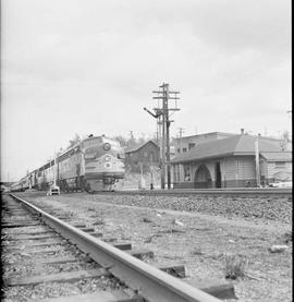 Northern Pacific passenger train number 408 at Tacoma, Washington, circa 1950.