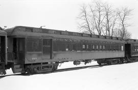 Connecticut Valley Railroad passenger car 409 at Essex, Connecticut on January 28, 1977.