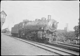 Northern Pacific steam locomotive 2233 at Jamestown, North Dakota, in 1934.