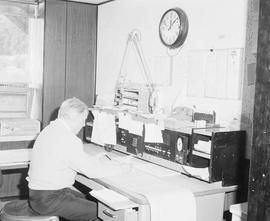 Burlington Northern train dispatcher Duke Tone at Tacoma, Washington, in 1979.