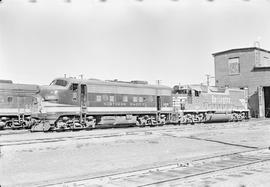 Burlington Northern diesel locomotive 806 at Auburn, Washington in 1970.