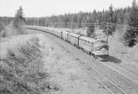 Northern Pacific North Coast Limited at Kanaskat, Washington, in 1953.