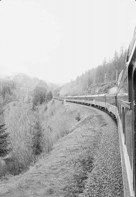 On board Northern Pacific North Coast Limited in Cascade Mountains in 1962.