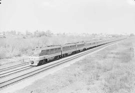 Northern Pacific Vista-Dome North Coast Limited at Belgrade, Montana, in 1955.