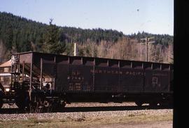 Northern Pacific open hopper car number 87541 at Skykomish, Washington, in 1988.