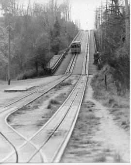 Seattle Municipal Railway cable car, Seattle, Washington, circa 1940