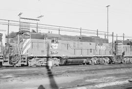 Burlington Northern diesel locomotive 1740 at Vancouver, Washington in 1974.