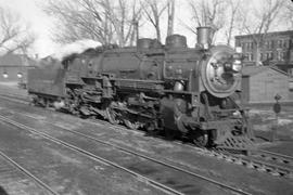 Northern Pacific steam locomotive 2230 at Forsyth, Montana, on Febuary 16, 1933.