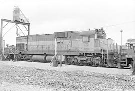 Burlington Northern diesel locomotive 4366 at Auburn, Washington in 1971.