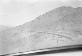 On board Northern Pacific Vista-Dome North Coast Limited at Skones, Montana, in 1955.