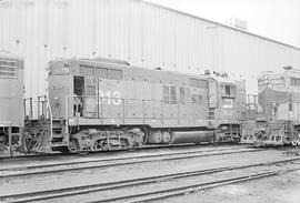 Burlington Northern diesel locomotive 1913 at Minneapolis, Minnesota in 1973.