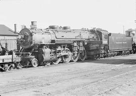 Northern Pacific steam locomotive 2609 at South Tacoma, Washington, in 1950.