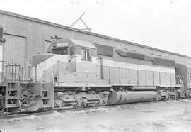 Burlington Northern diesel locomotive 6455 at Auburn, Washington in 1970.