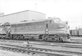 Burlington Northern diesel locomotive 760 at Minneapolis, Minnesota in 1973.