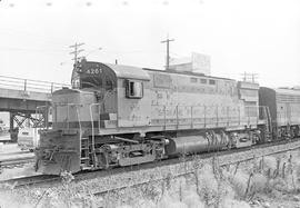 Burlington Northern diesel locomotive 4261 at Tacoma, Washington in 1970.