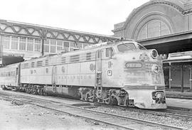 Burlington Northern diesel locomotive 9972 at Tacoma, Washington in 1972.