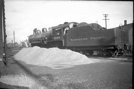 Northern Pacific steam locomotive 2140 at Tacoma, Washington, in 1937.