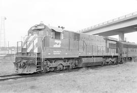 Burlington Northern diesel locomotive 5730 at Auburn, Washington in 1971.