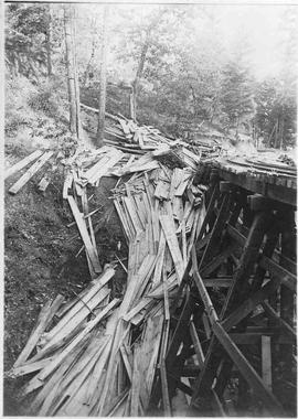 Columbia and Puget Sound Railroad bridge near Taylor, Washington, circa 1915.