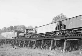 Northern Pacific steam locomotive 684 at Quendall, Washington, in 1953.