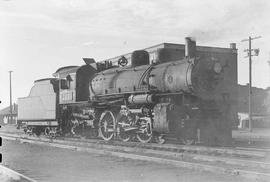 Northern Pacific steam locomotive 2201 at Missoula, Montana, in 1943.