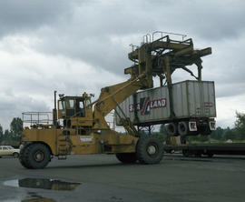 Burlington Northern truck loader at South Seattle, Washington in 1980.