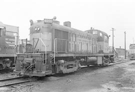 Burlington Northern diesel locomotive 4000 at Vancouver, Washington in 1971.