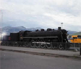 Canadian National Railway Company steam locomotive 6015 at Jasper, Alberta on August 09, 1989.