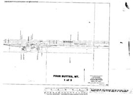 Plat Map of Great Northern Facilities at Four Buttes, Montana, 1927