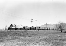 British Columbia Hydro Railway diesel locomotive 384 near Sumas, British Columbia on February 06,...