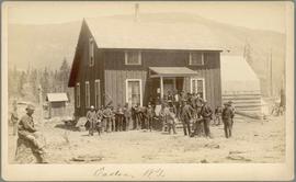 Northern Pacific section house and workers at Easton, Washington Territory, in 1887.